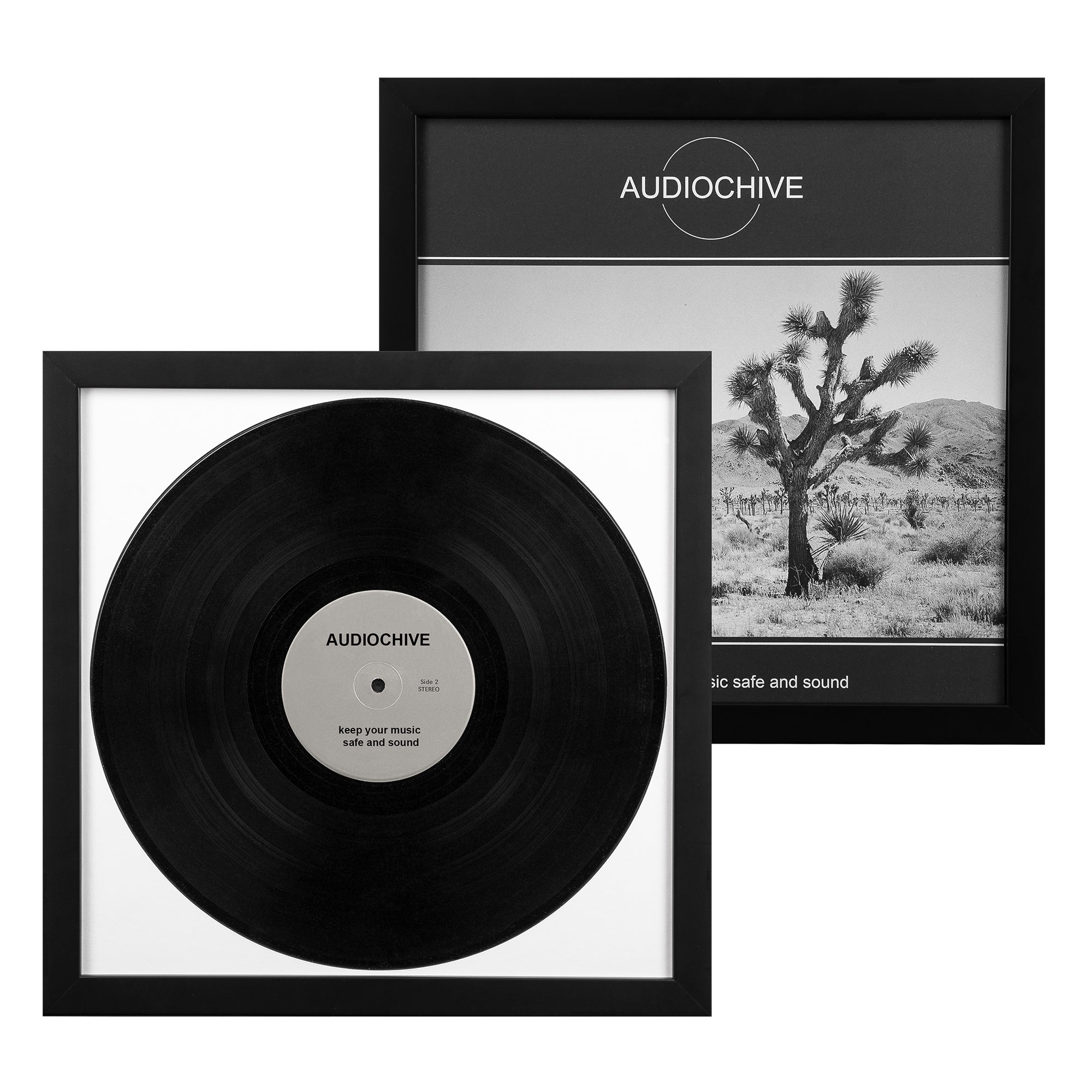 Schallplatten Bilderrahmen Premium (Echtholz Schwarz)