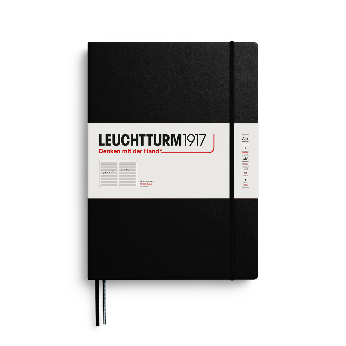 Noten Notizbuch Master Slim (A4+) Hardcover (mit Notenlinien)