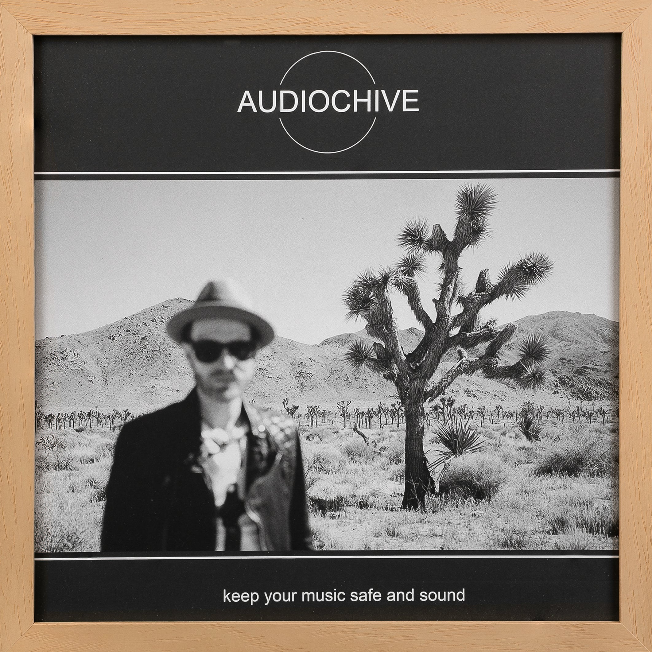 Schallplatten Bilderrahmen Premium (Echtholz Natur)