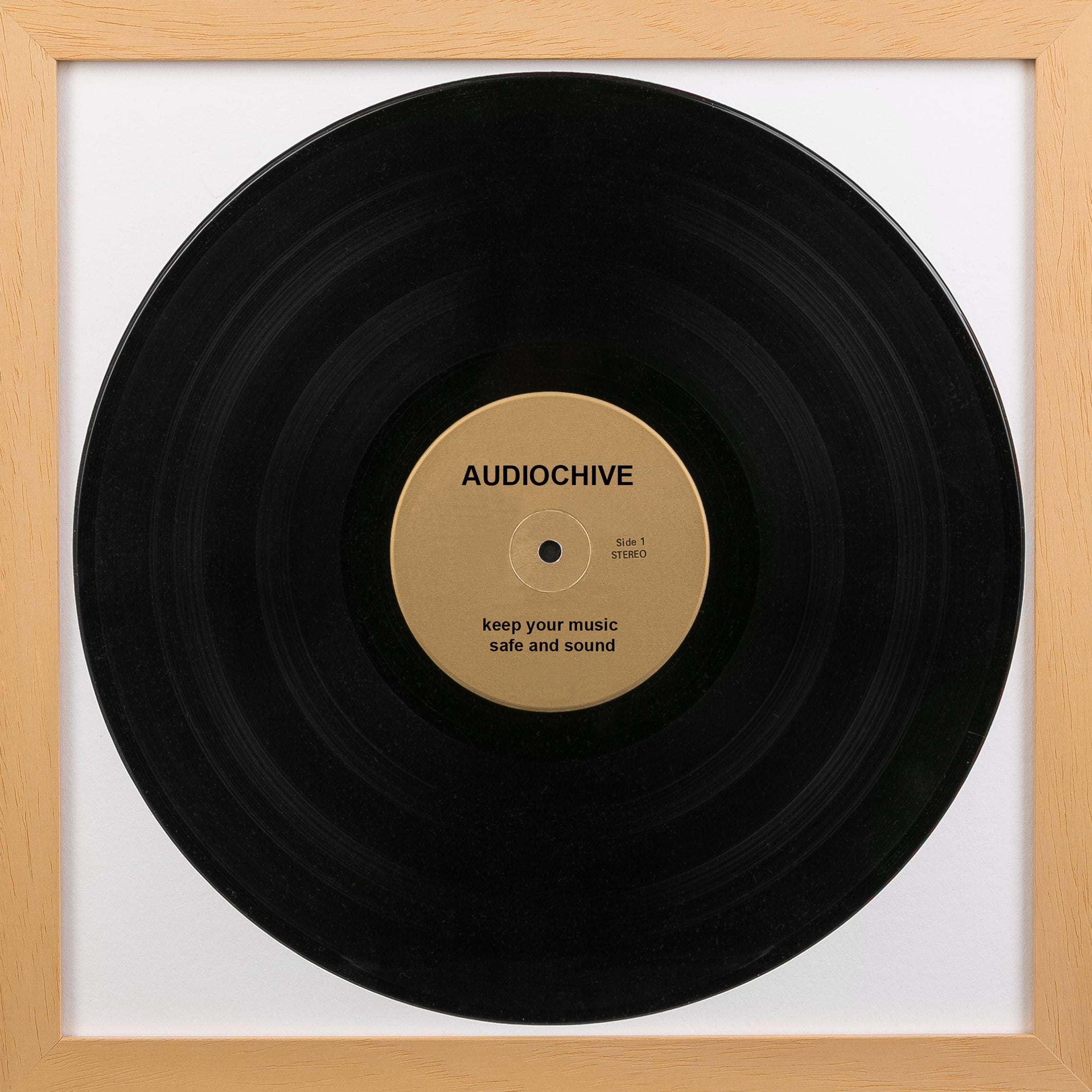 Schallplatten Bilderrahmen Premium (Echtholz Natur)