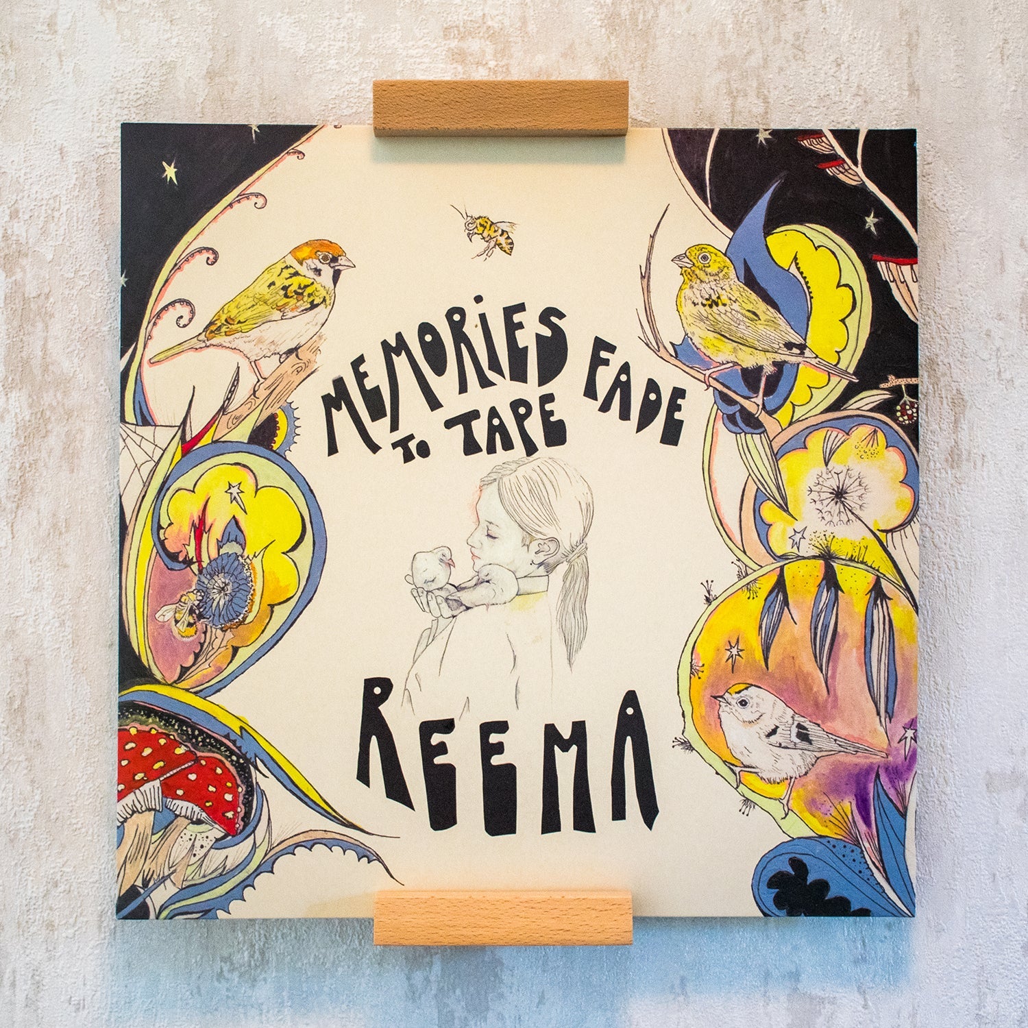 Schallplatten Wandhalter Echtholz