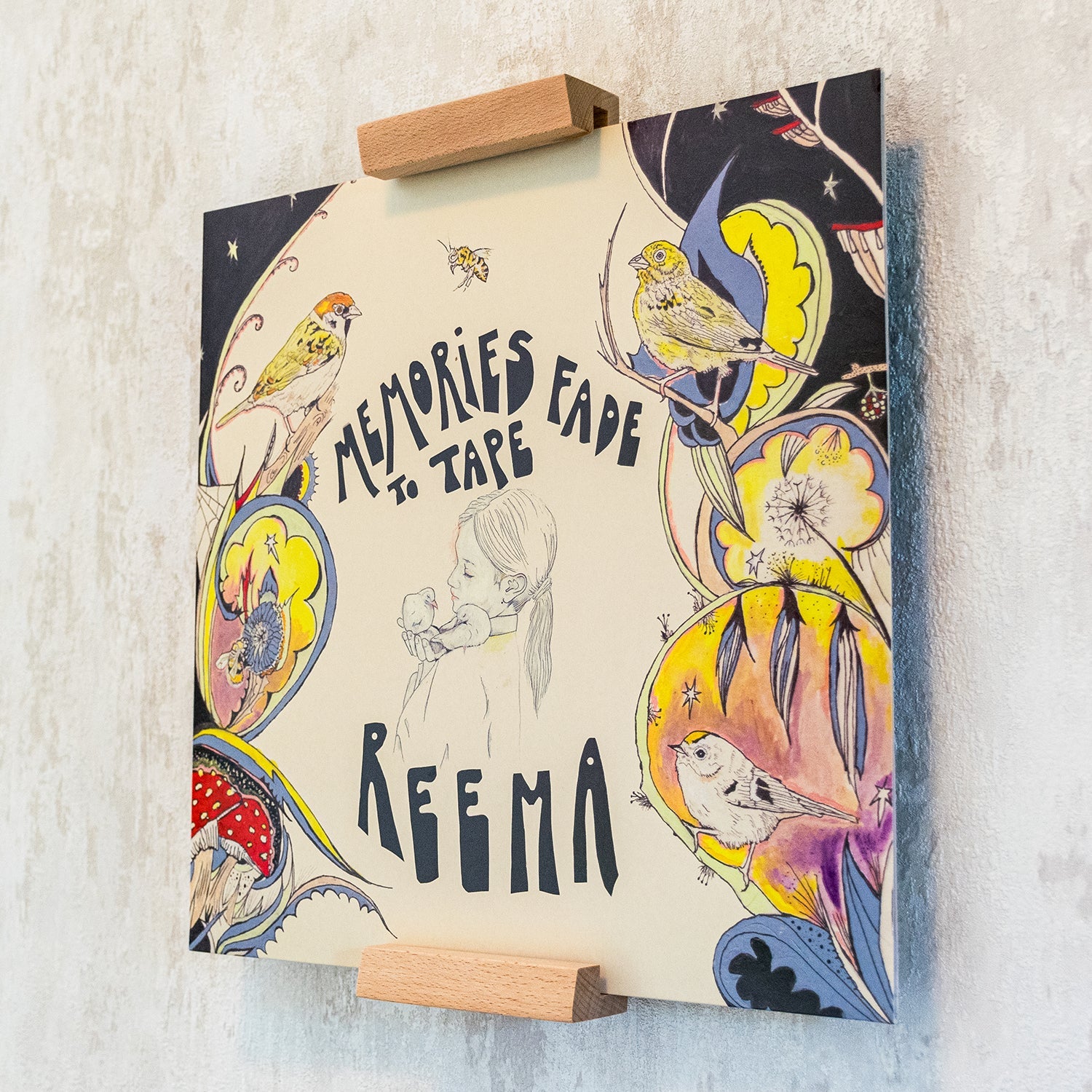 Schallplatten Wandhalter Echtholz