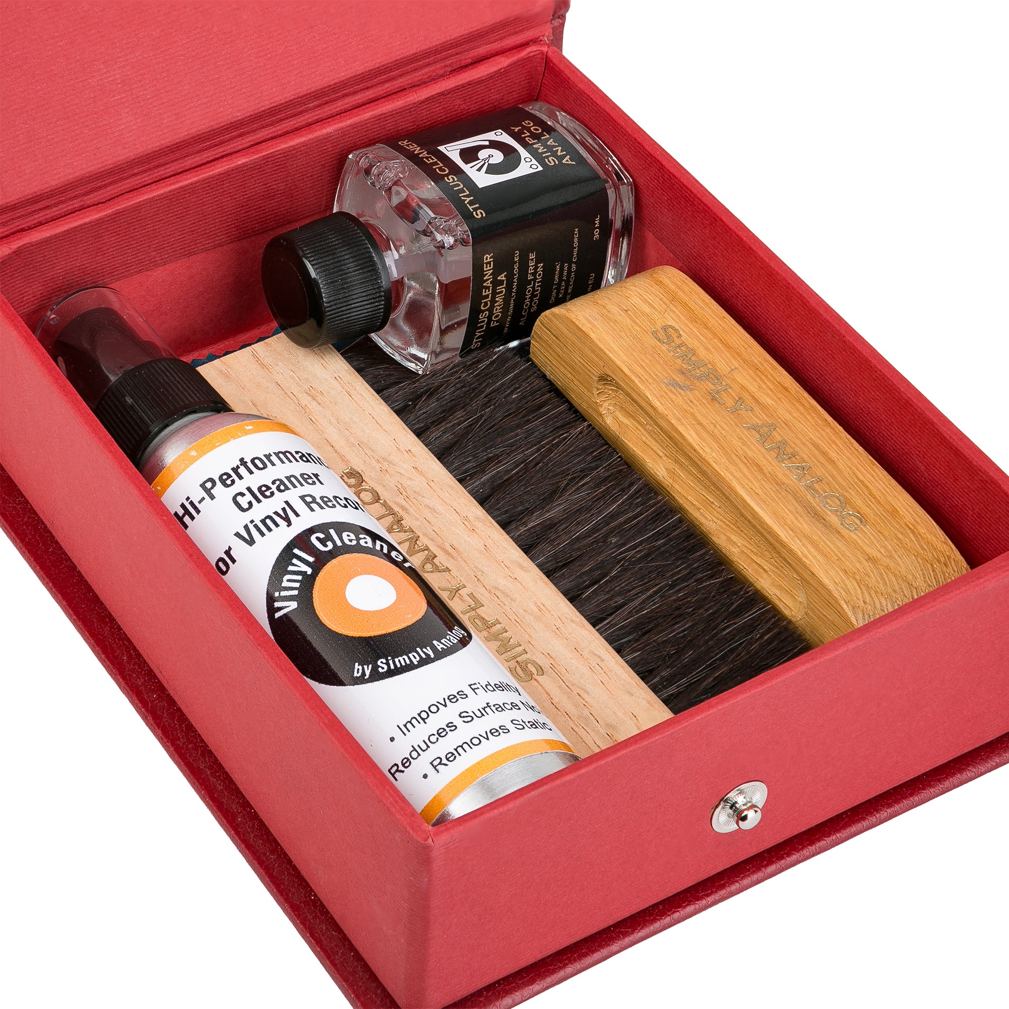 Simply Analog Deluxe Vinyl Record Cleaning Boxset (Rot)