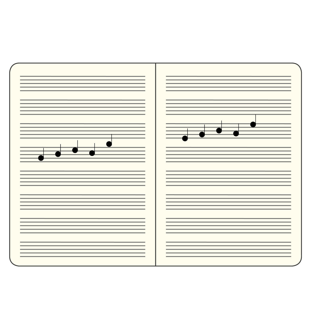 Noten Notizbuch Master Slim (A4+) Hardcover (mit Notenlinien)